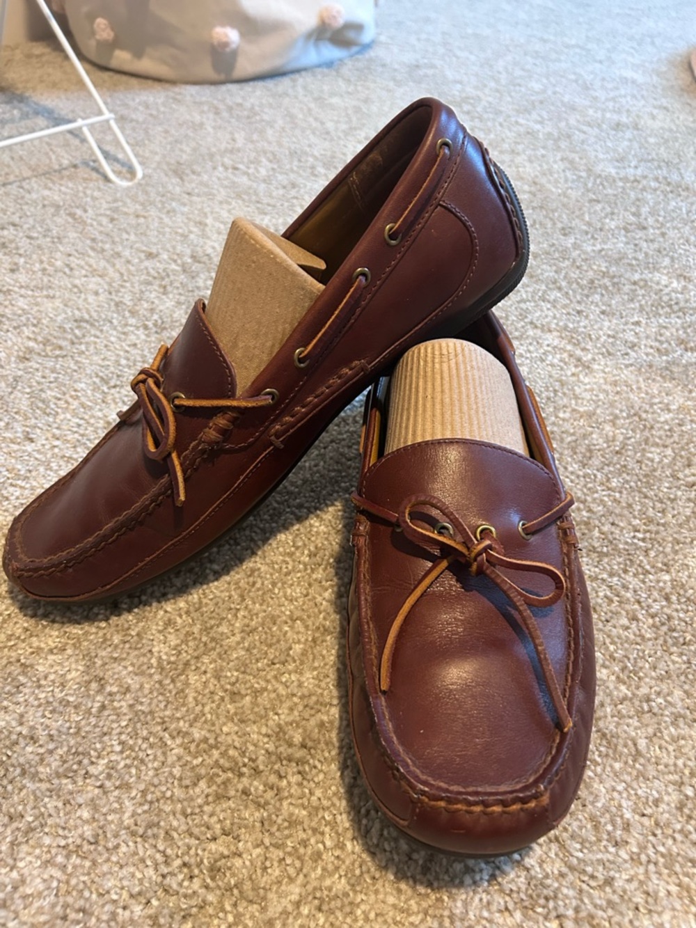 Polo Ralph Lauren Men's Brown Leather Boat Moccasins